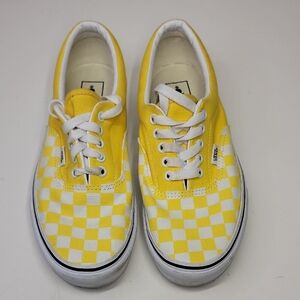 VANS ERA CHECKERBOARD YELLOW MENS 8 WOMENS 9.5